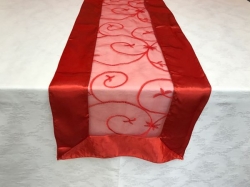 table runner red embroidery