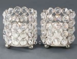 candle holder crystal cylinder small