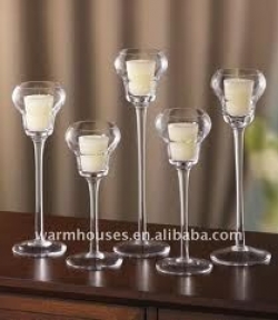 candle holders long stem set of 5